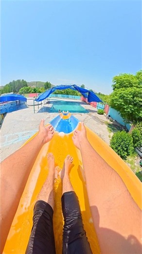 Threw a water balloon down the slide and down right behind it #Shorts #WaterBalloon #Slide #Chase