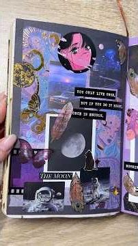ASMR scrapbook 🖤black & purple 💜 #scrapbooking #asmrtherapy