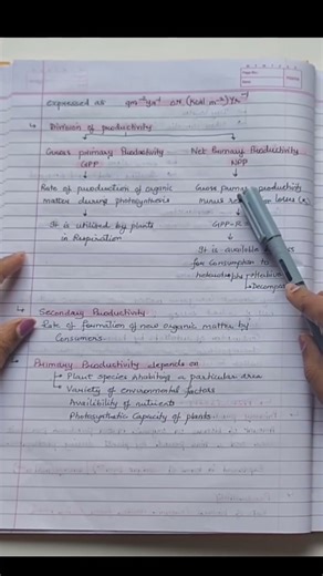 Division of Productivity / class 12 ecosystem notes