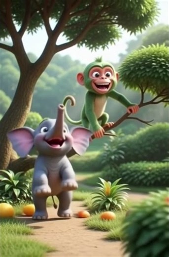 #jungal me rahta tha chintu bandr #cartoon #funny #lifeisbutadream #ek