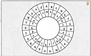 The provided image displays a cipher wheel. It consists of two ... | Filo