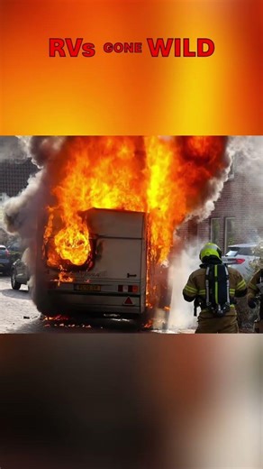 Camper EXPLODES Firefighters Battle Intense Blaze on Street!