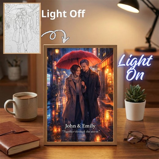 Personalized Anime Led Light Frame Portrait Gift , Best Gift Idea for Couple, Wife, Husband, Girlfriend or Boyfriend. - Etsy