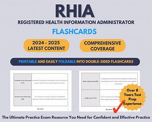 RHIA Flashcards | 2024-2025 Registered Health Information Administrator Exam | 400+ Key Concept | Latest Content - Etsy