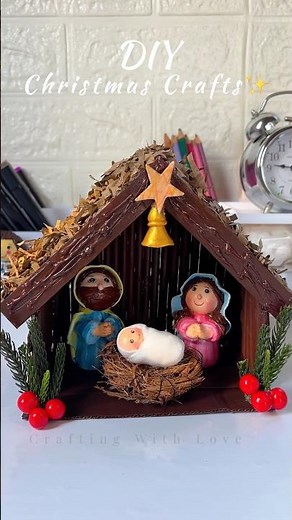 DIY Mini Nativity Scene🎄✨#NativityScene#BabyJesus#HolyFamily#ClayCraft#christmasdecor #JesusBirth