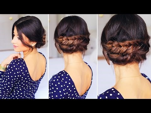 Double Fishtail Bun Updo Tutorial