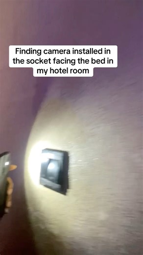 I saw a spy camera in my hotel room wall socket. I was just unserious about the search until boom!…. I saw it. Thank God I have my black tape. Na so I blind all of then. Never going back there again. Cheap hotels can do desperate things #crimestory #ukreels #canada #england #UnitedStates | Princewill Ihekwoaba