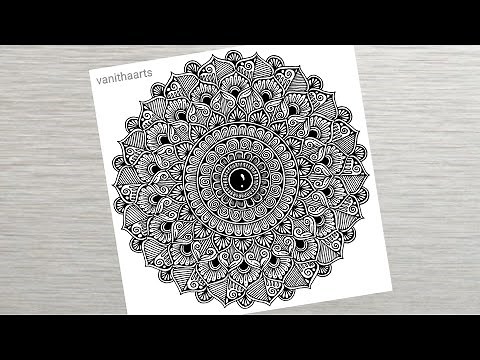 How to draw a Mandala Art for Beginners Step-by-Step Tutorial | Easy Mandala Drawing | #vanithaarts