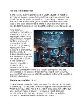 Resolution in Robotics Education - Reading Passage and x 10 Questions
