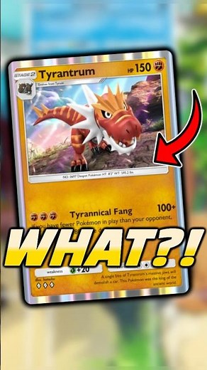 Tyrantrum is INSANE! 180 DAMAGE!? Best New FOSSIL Deck! #pocket #pokemon #pokemontcgpocket #shorts