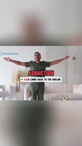 Adduction versus abduction! Think ADDs to the body 🙌 . . . #nursingschool #anatomy #nclex | SimpleNursing