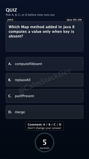 Quiz-160 | Map method computing only if absent? | #shorts #java #quiz