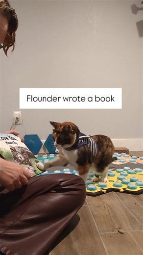 Elsie on Instagram: "Did you know that @flounder_meatloaf wrote a book? This is a super cute story about Flounder's love for mouse toy. It has sentences composed by Flounder, and then explanatory notes that unpack the story for those who don't speak button. I'm looking forward to reading the whole thing to Elsie. I'll also mention that I have the full 5 minutes of this conversation posted for my subscribers. I think she does understand that we were talking about actual Flounder. I'm not sure how