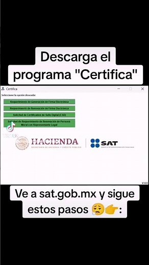 En el programa "Certifica" puedes renovar tu e.firma o solicitar tu certificado de sello digital.