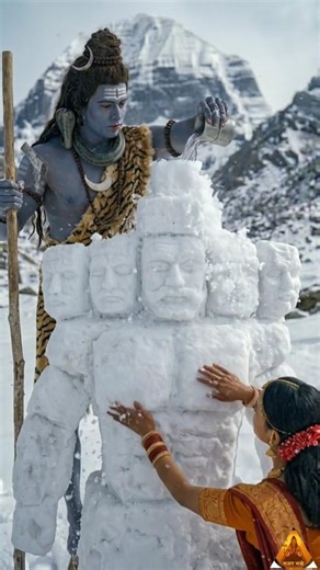 Mahadev ne barf se banaya Ravan 😳❄️ | Divine Transformation #shorts #ai