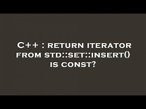 C++ : return iterator from std::set::insert() is const?