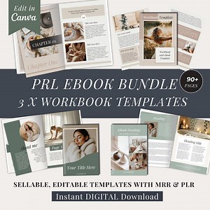 Canva Ebook Template Bundle PLR MRR | Three Editable Ebook & Workbook Templates | Resellable Digital Download - Etsy Canada