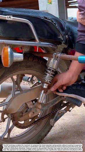 No Tools Needed! Smart Way to Compress a Motorcycle Shock Spring