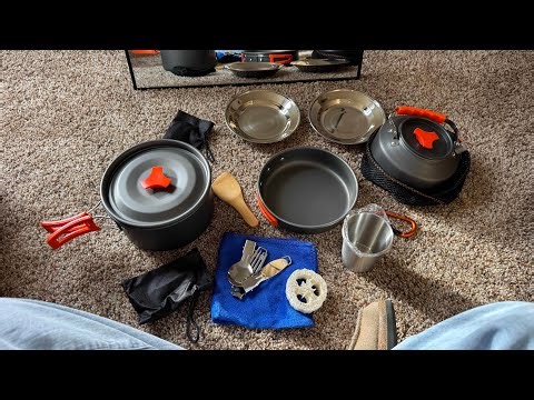 This is the perfect outdoor cooking set that is compact and durable