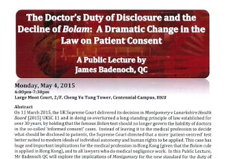 The Doctor’s Duty of Disclosure and the Decline of Bolam: A Dramatic Change in the Law on Patient Consent - Centre for Medical Ethics and Law