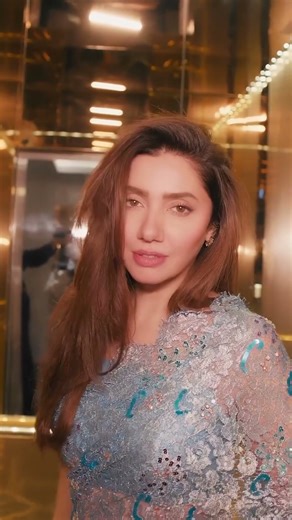 Blue Yonder Embellished Chantilly Lace Sari | Featuring Mahira Khan MUSE 2025