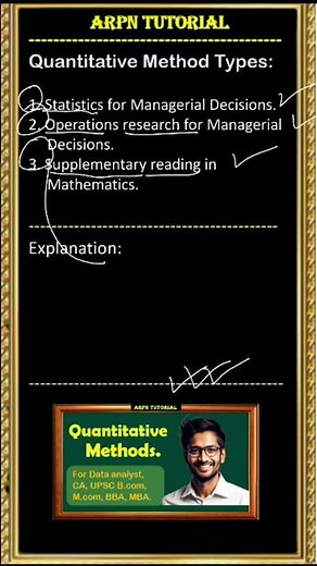 Types of "QUANTITATIVE METHODS" ll B.COM, M.COM, MBA, UPSC, DATA SCIENTIST @ARPNTutorials.