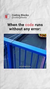 2.8K views · 23 reactions | When the code runs without any error!!! Share this with your coder friends! Follow @codingblocks for more!! . . . #CodingBlocks #learntocode #explorepage #codingmeme #codinghumor #programminglife #programmingmemes #java #reelsinstagram #reelitfeelit #coderlife #instagram #coding #reelkarofeelkaro #instagood #trending #viral #explore #developer #coder #error | Coding Blocks | Facebook
