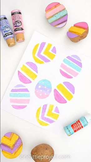 Potato Stamp Easter Eggs 🥔 🥚 🎨