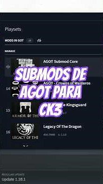 Basic submods to improve your CK3 AGOT experience #crusaderkings3 #gameofthrones #ck3mods