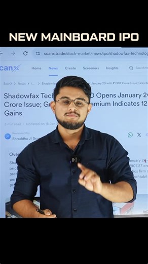 Palash Bopche on Instagram: "Ever wondered who picks up your Flipkart/Meesho returns? 📦 It’s probably Shadowfax! India’s fastest-growing logistics company is going public on January 20 and the numbers are INSANE! Catch all details and comment your views! Shadowfax, Shadowfax IPO, logistics IPO, quick commerce delivery, Shadowfax IPO analysis, Stock market #Shadowfax #IPO #LogisticsSector #Ecommerce #QuickCommerce IPO2026 StockMarketIndia InvestSmart DeliveryNetwork IndianIPO JanuaryIPO RetailIn