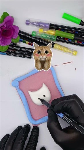 CUTE CLAY CANVAS 😱 #tutorial #diy #clay #canvas