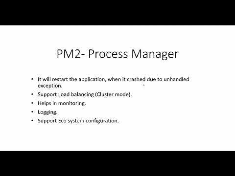 How to use the PM2 Process Manager for the Node/ Express JS Application.