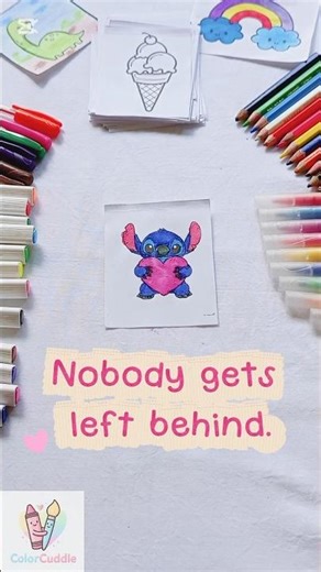 How to color STITCH 💙🩵 #shorts #viralvideo #asmr #satisfying #stitch #howtodraw #art #colouring