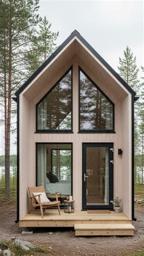 🌿 Tiny Home + Scandinavian Simplicity #ScandinavianTinyHome #SimpleLiving #TinyHouseDesign
