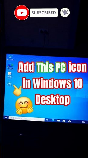 How to Add this PC icon on desktop 🖥️ 🤔 #windows10 #thispc #desktopicons #yt #shorts