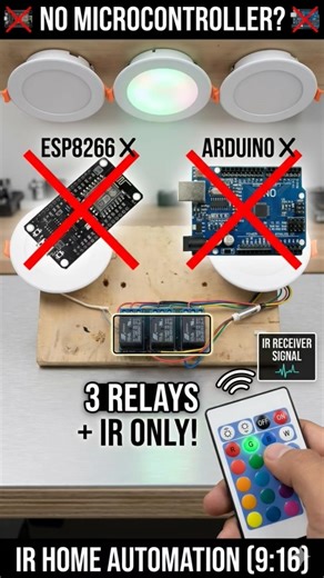 IR Home Automation Without Arduino | No ESP8266 only 3 Relay Control #NoMicrocontroller