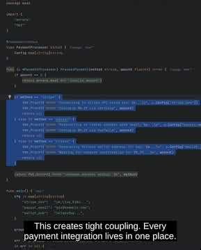 Strategy pattern in Golang #backend #cleancode #coding #go #golang #softwareengineering #dev