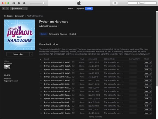 Python on Hardware by Adafruit Industries on Apple Podcasts @adafruit @apple #podcast @circuitpython @micropython