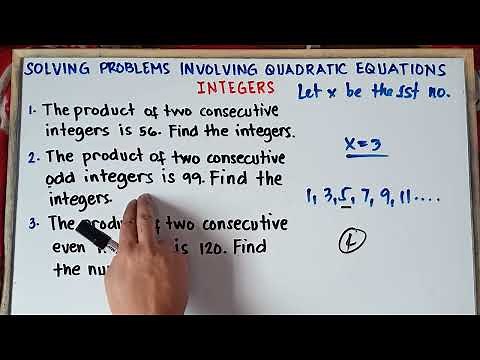 Solving Problems Involving Quadratic Equations | Integers | Step by Step Explanation |