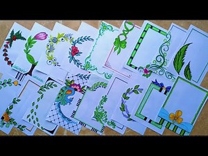 20 GREEN 💚 BORDER DESIGNS/ PROJECT WORK DESIGNS/ A4 SHEET/FILE/FRONT PAGE DESIGN FOR SCHOOL PROJECTS