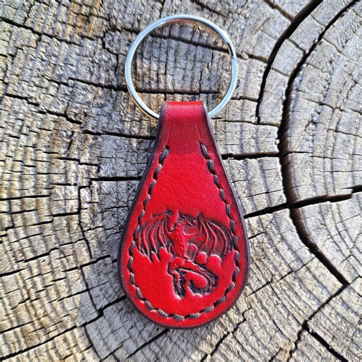 Dragon Key Fob, Dragon Key Chain, Dragon Charm, Dragon Eye Keychain, Leather Keychain, Leather Key Fob - Etsy