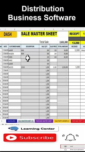 Fully Automatic Accounting software for Distribution Business Reel YouTube shorts #excel