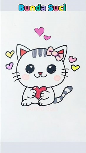 How to Draw a Cute Cat for Kids | Easy Cat Drawing Tutorial
