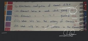 Electronic configution of eloment 2,8,6... | Filo