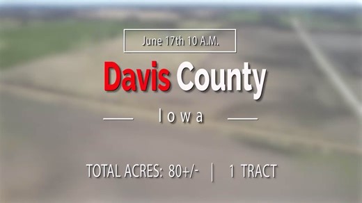 Upcoming Davis County, IA Land Auction for Evelyn L. Humphrey on Friday, June 17th. Selling 80 acres in 1 tract. This farm features improved pastureland and a very nice pond. | Sullivan Auctioneers