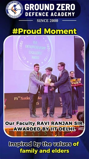 IIT Delhi Mathematics Award 2025 | Ravi Ranjan Sir | Ground Zero Defence Academy 🎓🏆