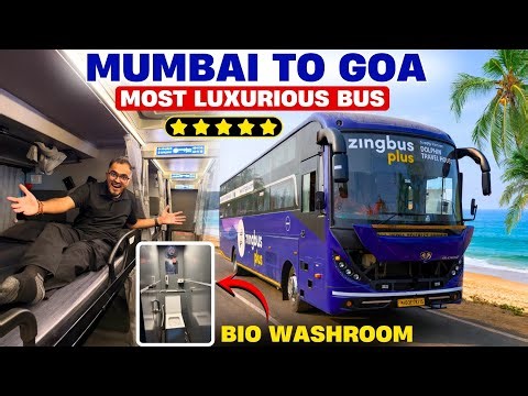 Mumbai to Goa Luxurious Bus Journey with Onboard Washroom | MUMBAI to GOA by Bus | Goa Beach