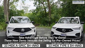 We have demo vehicles ready to go home now!! 3 White MDX models (2 A-Spec and 1 Type S) are here and available to sell at used car pricing! Learn more:https://bit.ly/NortheastAcura | Northeast Acura