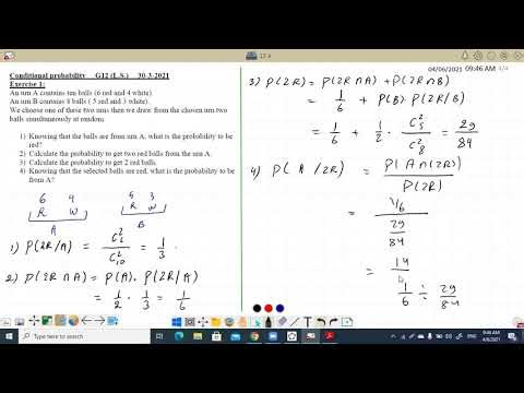 G12 A ex 1 and 2 ( sheet conditional probability)