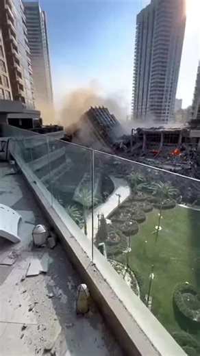 Skyscraper section CRASHED—dust chokes, flames flicker, residents ERUPT into desperate blind sprints!